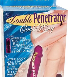 Double Penetrator Cock Ring - Purple