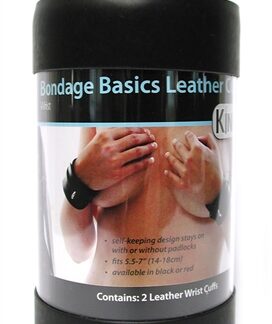 Bondage Basics Black Leather Wrist Cuffs