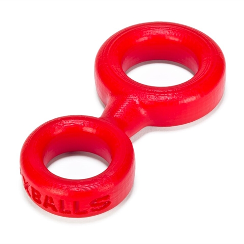 8 Ball Cockring With Attached Ball Ring Ox Balls - Red