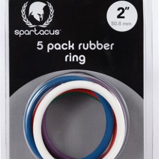 Rubber Cock Ring 5 Pack - 2 Inches - Rainbow