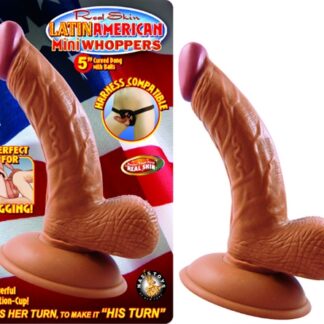 Latin American Mini Whoppers 5-Inch Curved Dong  With Balls - Latin