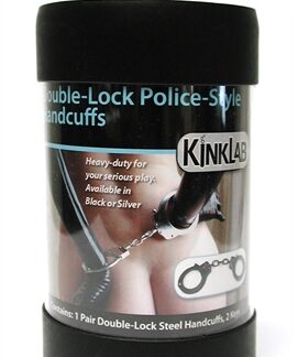 Double-Lock Police-Style Handcuffs Black