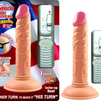 All American Mini Whoppers Vibrating 5-Inch Straight Dong-Flesh
