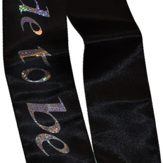 Bride-to-Be Sash - Black With a Clear Stone