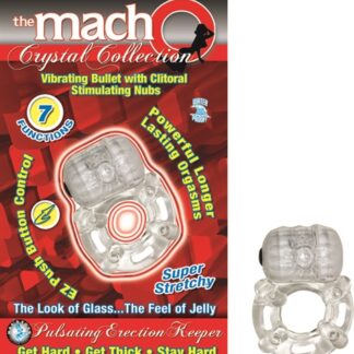 The Macho Crystal Collection Pulsating Erection Keeper - Clear