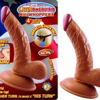 Latin American Mini Whoppers 4-Inch Curved Dong With Balls - Latin - Latin