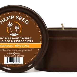 Hemp Seed 3-in-1 Massage Candle - Dreamsicle - 6 Oz.