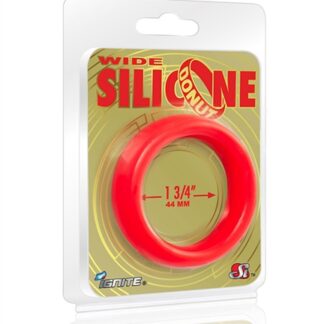 Wide Silicone Donut - Red - 1.75-Inch Diameter