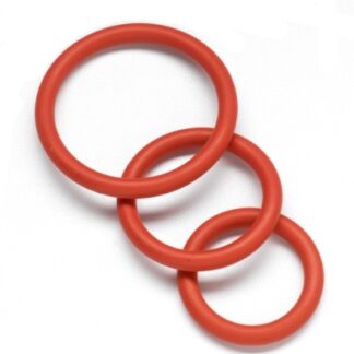 Nitrile Cock Ring Set - Red