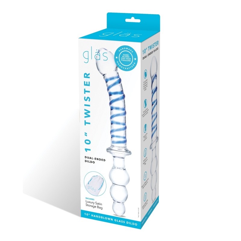 10 Inch Twister Dual-Ended Dildo - Clear/blue - Image 2