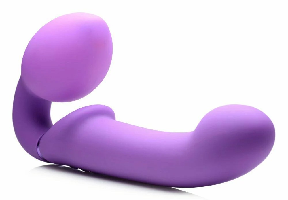 10x Ergo- Fit G-Pulse Inflatable and Vibrating Strapless Strap- on - Purple - Image 2