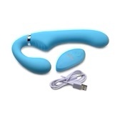 10x Mighty Rider Vibrating Strapless Strap-on - Blue