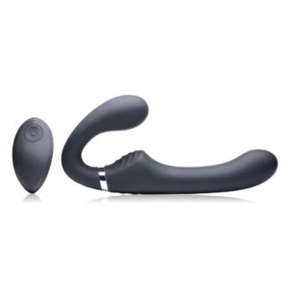10x Mighty Rider Vibrating Strapless Strap-on Black