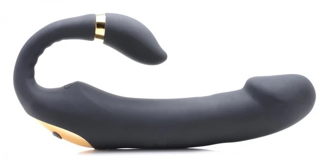 10x Pleasure Pose Come Hither Silicone Vibe With Poseable Clit Stim
