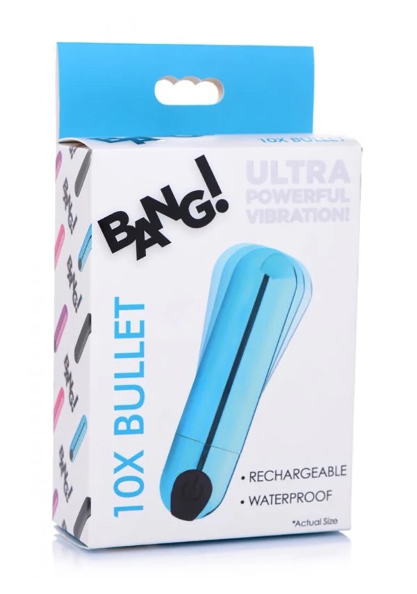 10x Rechargeable Vibrating Metallic Bullet - Blue