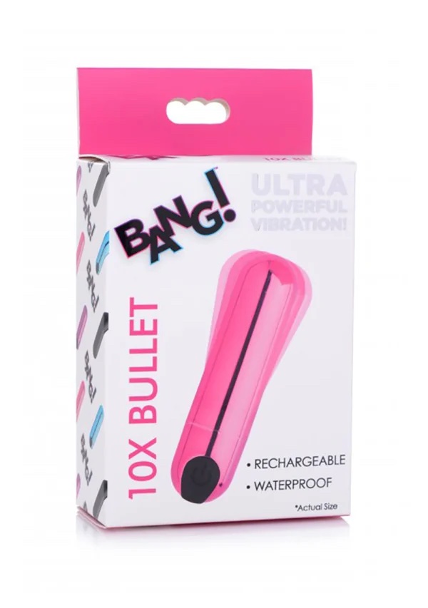10x Rechargeable Vibrating Metallic Bullet - Pink