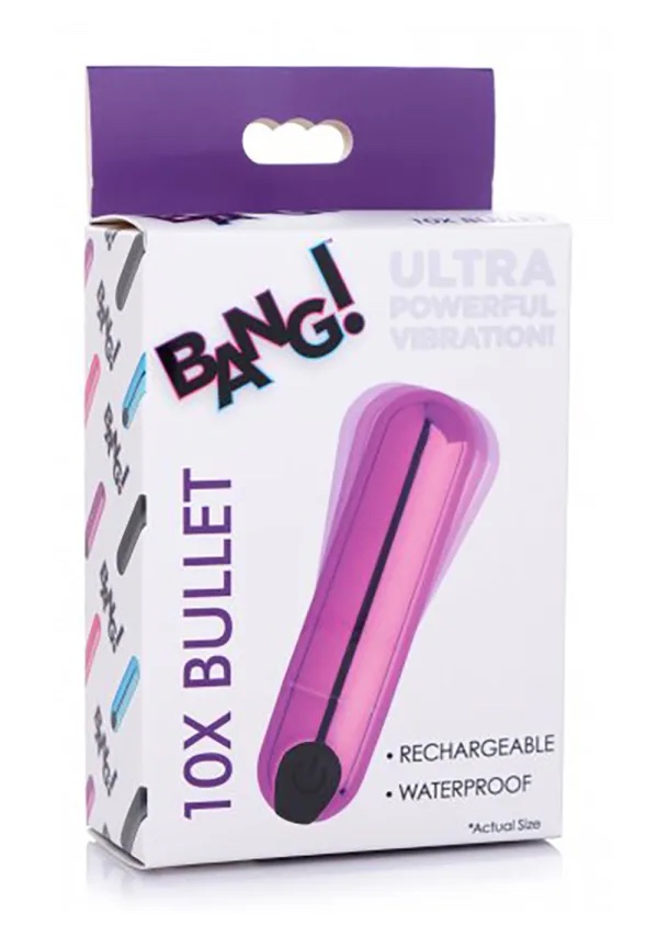 10x Rechargeable Vibrating Metallic Bullet - Purple