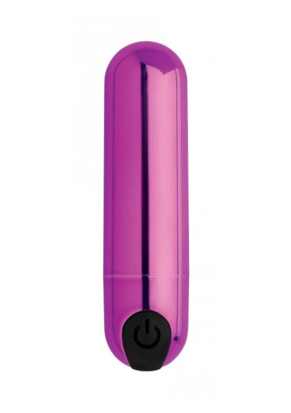 10x Rechargeable Vibrating Metallic Bullet - Purple - Image 2
