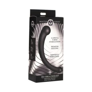 10x Vibra-Crescent Silicone Dual Ended Dildo - Black