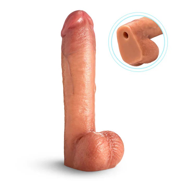 12" Cock Lock Dildo With Balls - Light - Image 5