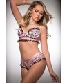 2 Pc Silky Cheekini Panty and Bra Top - One Size - - Leopard Baby Pink - Image 2
