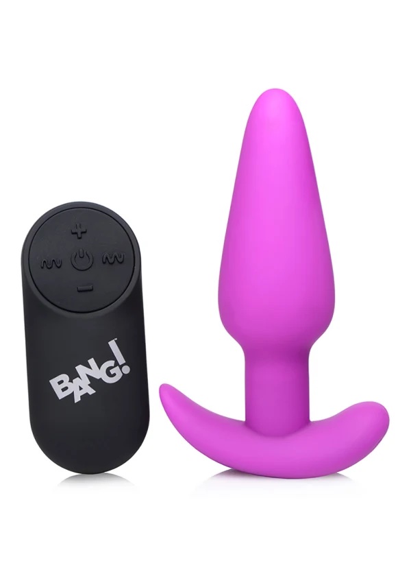 21x Silicone Butt Plug With Remote - Purple - Image 2