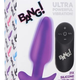 21x Silicone Butt Plug With Remote - Purple