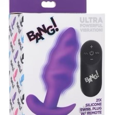 21x Silicone Swirl Plug With Remote - Purple