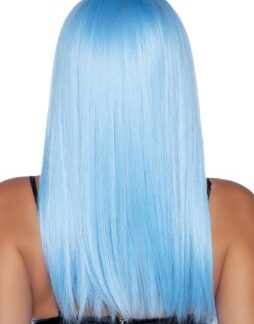 24 Inch Long Straight Bang Wig Blue