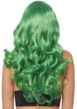 24 Inch Misfit Long Wavy Bang Wig - Green - Image 2