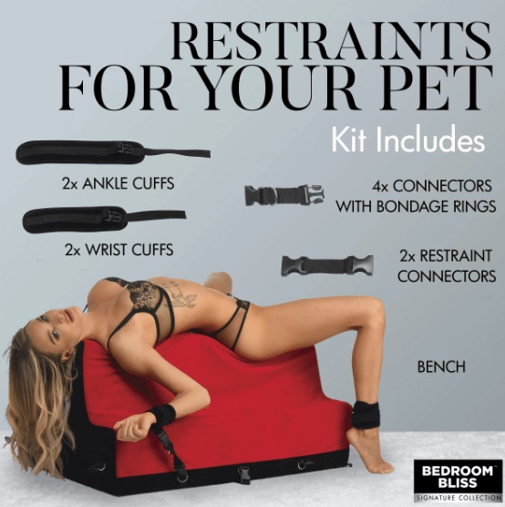 Lover's Bondage Bench - Red - Image 2
