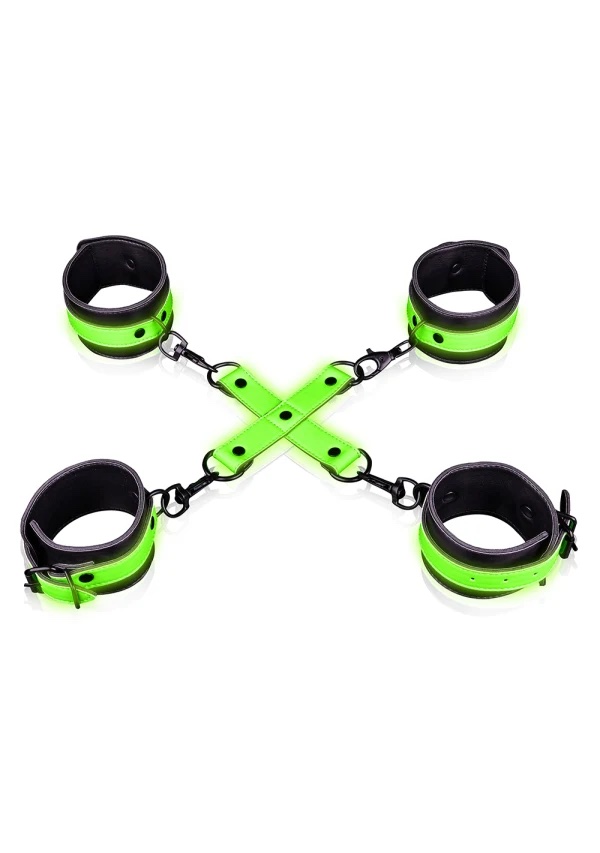 Hand and Ankle Cuffs With Hogtie - Glow in the Dark - Image 3
