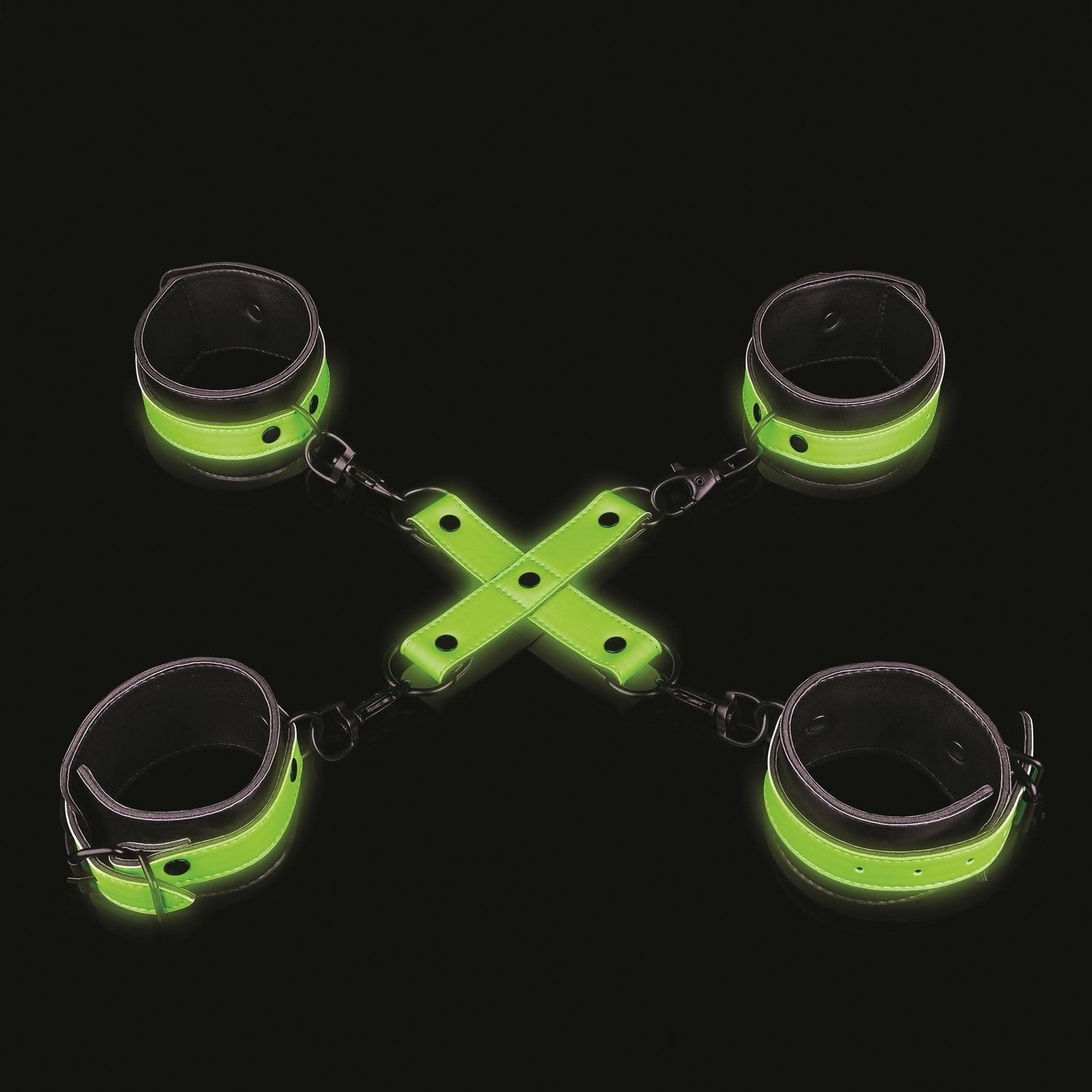 Hand and Ankle Cuffs With Hogtie - Glow in the Dark - Image 2