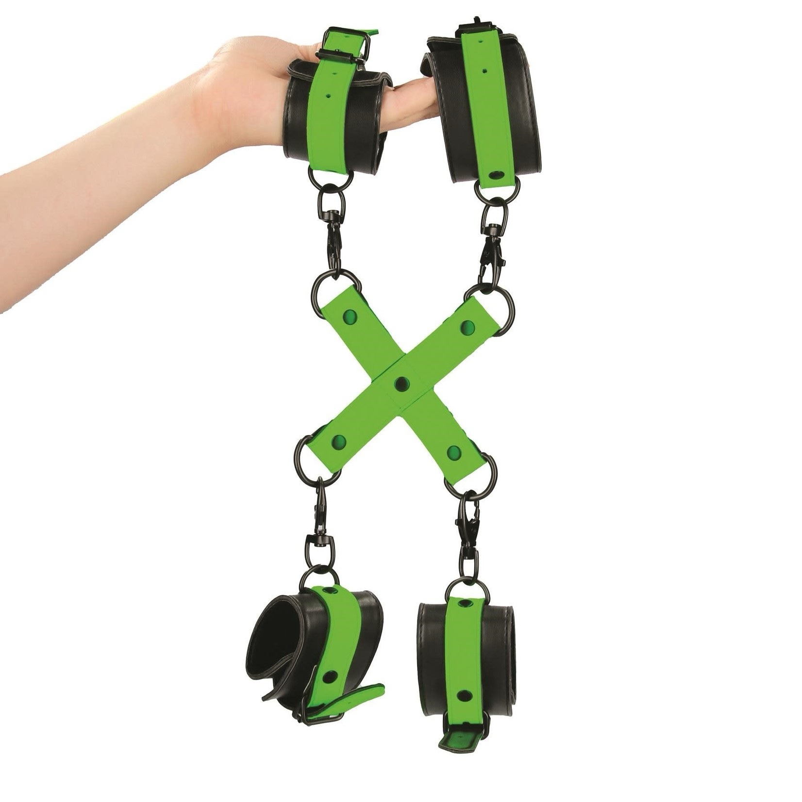 Hand and Ankle Cuffs With Hogtie - Glow in the Dark - Image 4