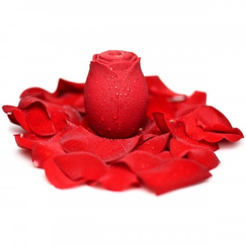 Mystic Rose Sucking and Vibrating Silicone Rose - Red - Image 3
