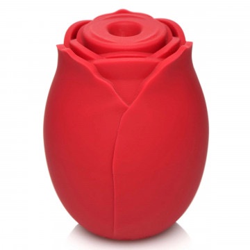 Mystic Rose Sucking and Vibrating Silicone Rose - Red - Image 4
