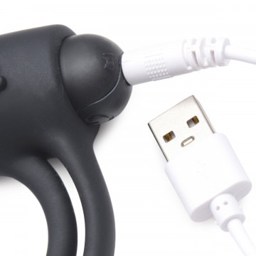 Bang - Silicone Cock Ring and Bullet With Remote Control - Black - Image 3