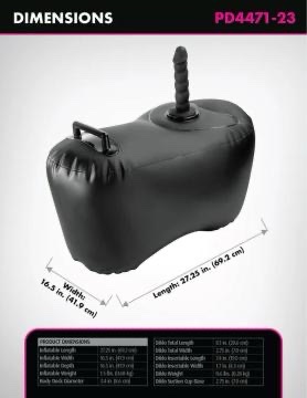 Fetish Fantasy Series Body Dock Inflatable Love Seat - Black - Image 2