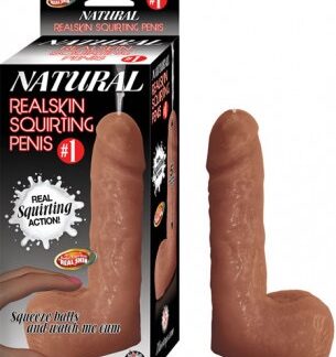 #1 Natural Realskin Squirting Penis - Brown